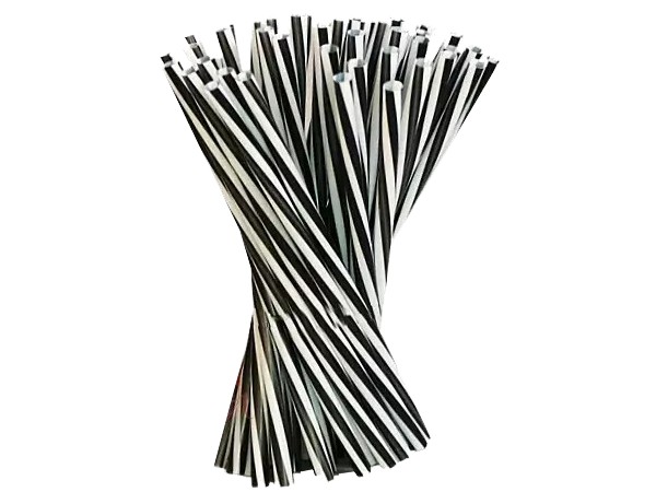 Соломка фреш 25смх8мм без згину чорно-біла 500шт_1