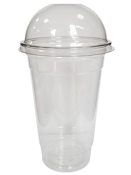 Стакан 500мл з купольною кришкою з отвором 100шт ОР_1