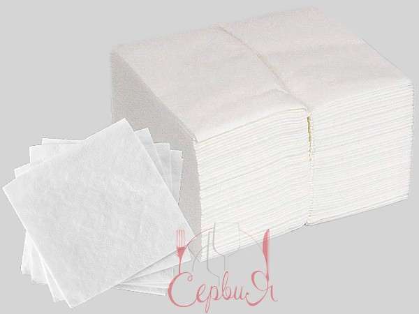 Серветка двошарова біла 1/8 складання 33х33см 100шт NL012 КПК_2