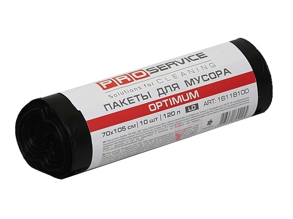 Пакет для сміття 120л 10шт чорний OPTIMUM 161181 LD_1