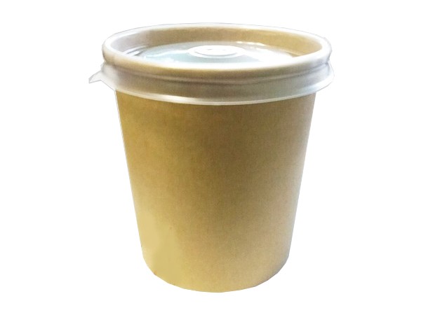 Контейнер папер. для супу та др.страв з проз.кр. 500мл крафт\/крафт 25шт 011004\/011002П_1