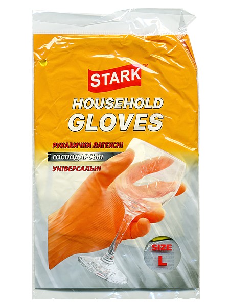 Рукавички латекс L жовті STARK АП_1