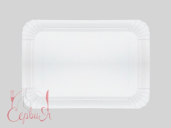 Тарілка картон. ламиниров. 150х220мм біла 100шт Premium ПП_2