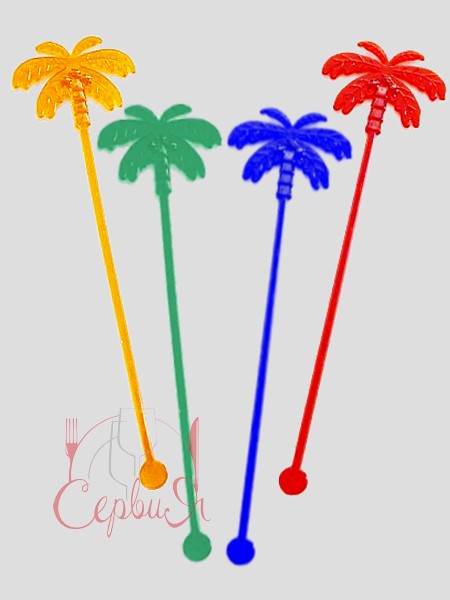 Мішалка "Пальма" 18,5см асорті 100шт ПП_2