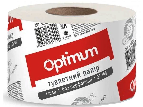 Туалетний папір одношарова сіра д.145мм OPTIMUM PRO 32660907_1