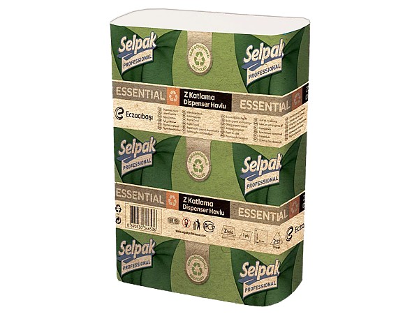 Рушник одношаровий Z-Zскладення білий 250шт Selpak 32660340_1