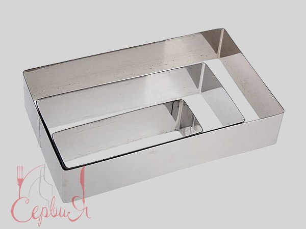 Набір форм кондіт. нерж. прямокутних h4,5см 25х15/20х10/15х5см 3шт 19116_2