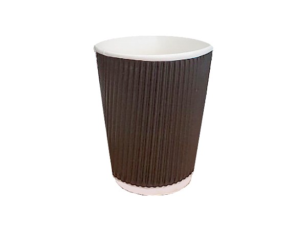 Стакан 250мл паперовий гофра коричневий 25шт КС_1