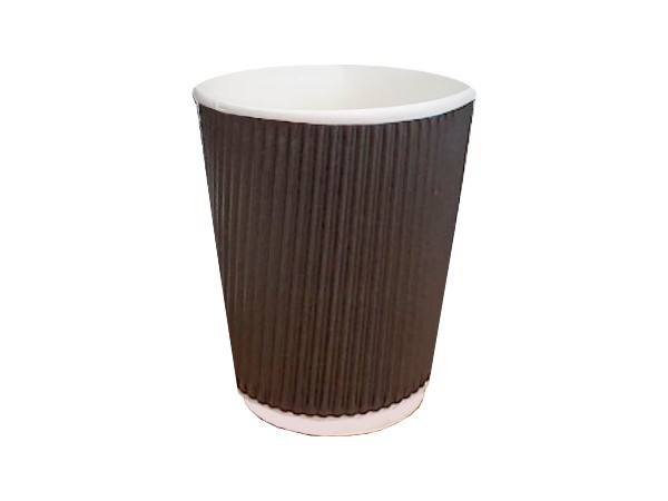 Стакан 350мл поперовий гофра коричневий 30шт GP02-0053_1