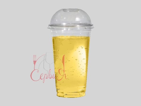 Склянка 500мл з купольною кришкою без отвору 50шт CRYSTAL_2