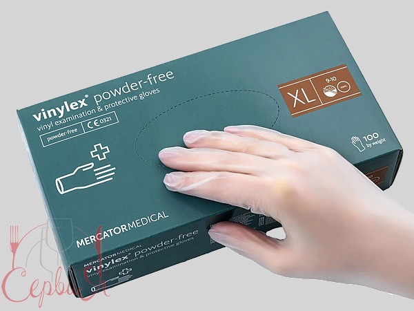 Рукавички вінілові ХL прозорі 100шт СТ_2