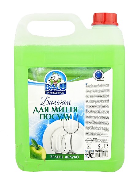Бальзам для миття посуду  Зелене яблуко 5л BALU РЕ каністра_1
