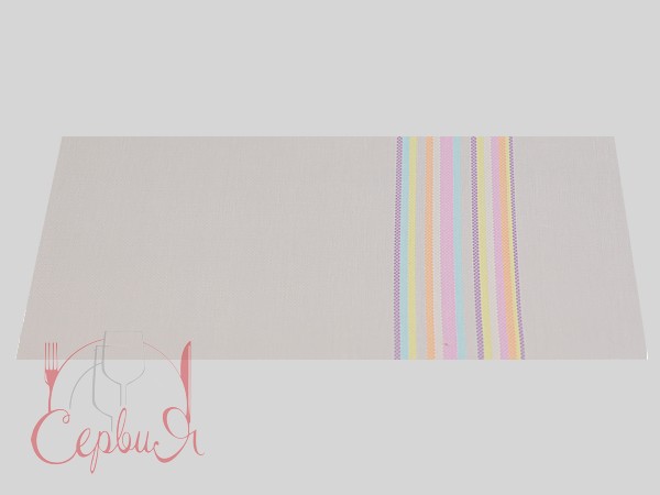 Сет під гаряче вініл 40х35см сірий зі смужками 17974_2