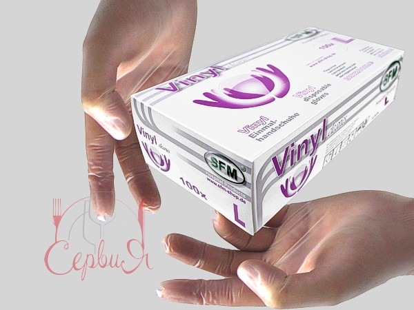 Рукавички вінілові нестерильні L без пудри SFM 100шт 534638_2