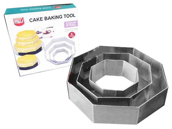 Набір форм кондіт. нерж.Восьмигранник h4,5см 20х20/15х15/10х10см 3шт 19313_1