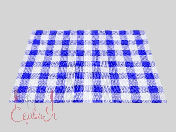 Сет під гаряче вініл 40х35см клітинка синьо-біла 17414_3