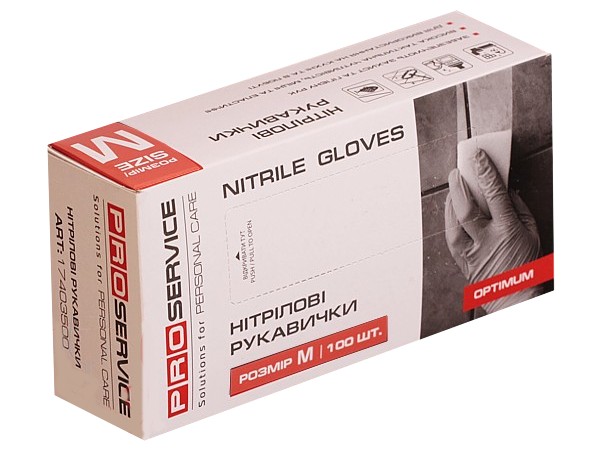 Рукавички нітрілові одноразові M сині Optimum 100шт PRO 17403400_1
