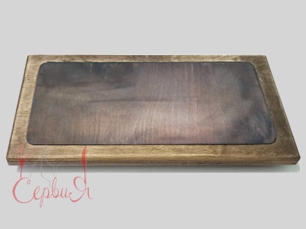 Підставка-піднос дерев'яна прямокутна 35х20см на ніжках_2