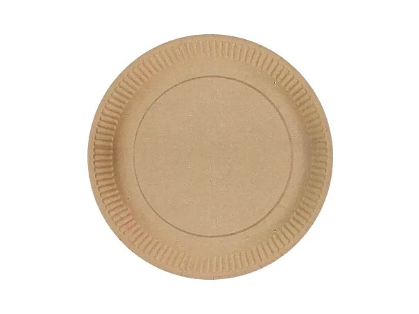 Тарілка картон. 180мм крафт кругла 100шт АПХ_1