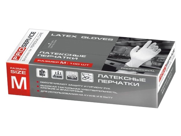 Рукавички латекс М білі Professional PRO 100шт 17200820_1