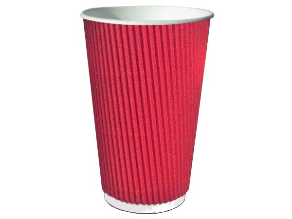 Стакан 500мл паперовий гофра червоний 20шт КС_1