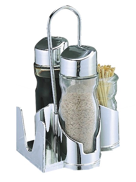 Набір для спецій пластик 4пр. (сіль/перець/серветн./зубоч.) 16969_1