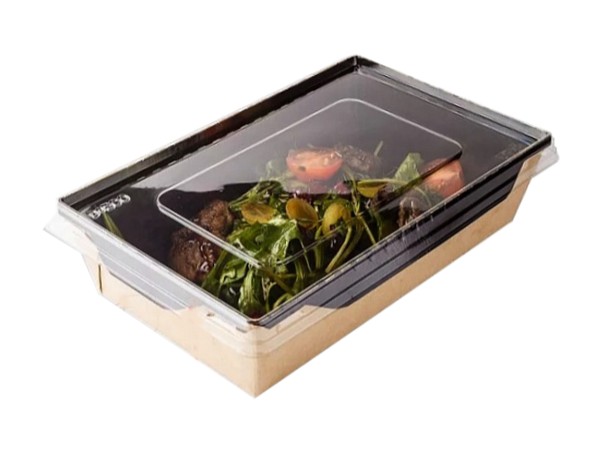 Контейнер папер.165х120х45мм з прозр.криш. 500мл КРАФТ чорний всеред. 50шт 013848\/013826К_1