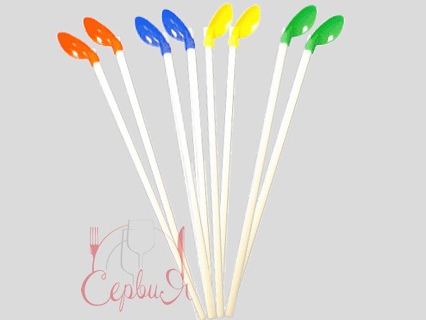 Соломка з ложечкою 21смх4,8мм без згину асорті 50шт_2