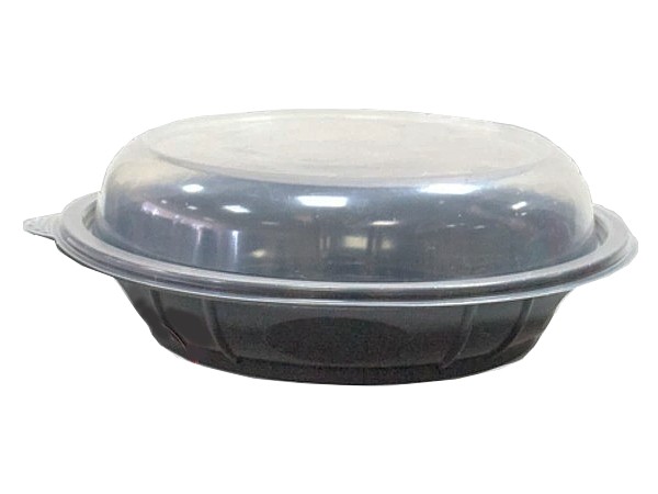 Контейнер РР д.220, h45мм чорний з прозор.кришкою 850мл 10шт 010923_1