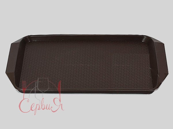 Піднос 43х30см пластик коричневий з ручками 591800_2