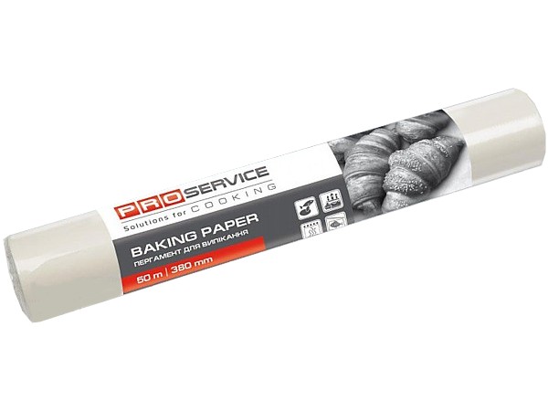 Пергаментний папір білий сіліконізований для випічки 38смх50м PRO 14401300_1