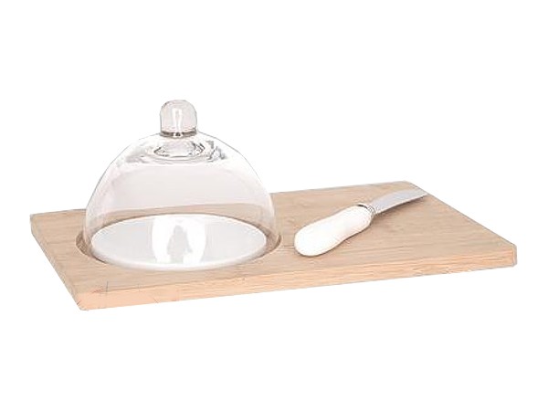 Сет для закусок бамбук,клоше,нiж C&T 823607_1