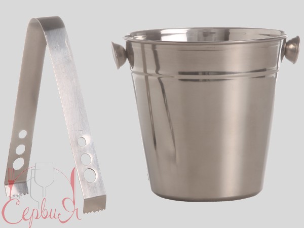 Відро для льоду нерж.+щіпці 0,7л h12см C&T 191139_2