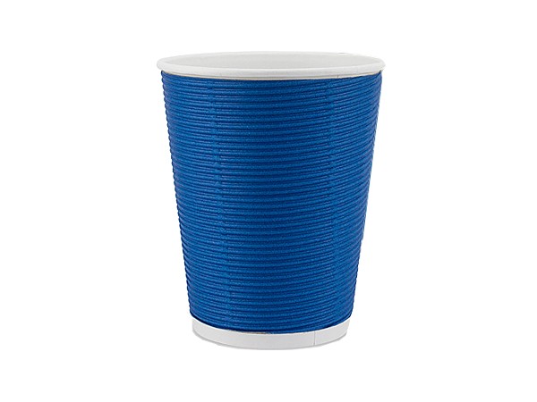 Стакан 340мл паперовий гофра блакитний 25шт АПХ_1