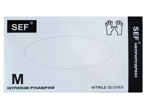 Рукавички нітрілові М чорні 200шт SEF 259823_1