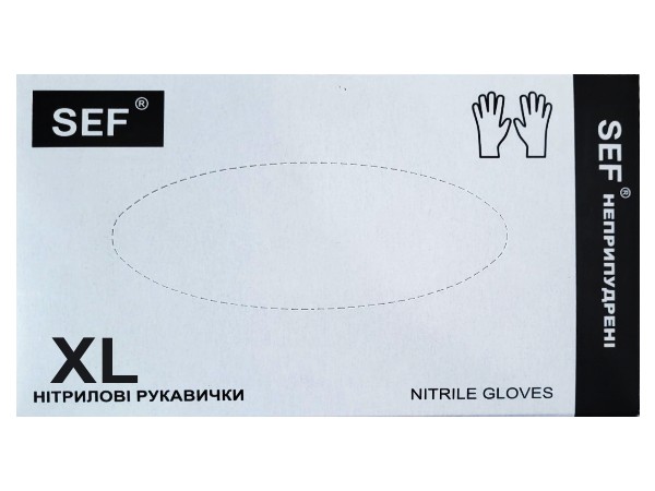 Рукавички нітрілові XL чорні 200шт SEF 259825_1