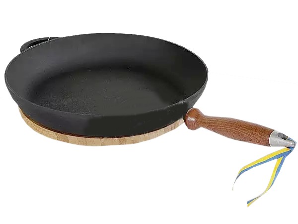 Пательня д.280мм h40мм з дер.ручкою Термо чавун_1