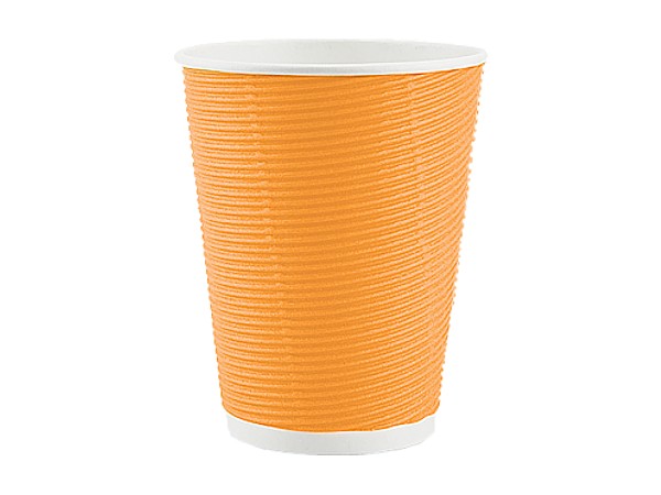 Стакан 430мл паперовий гофра помаранчевий 25шт АПХ_1