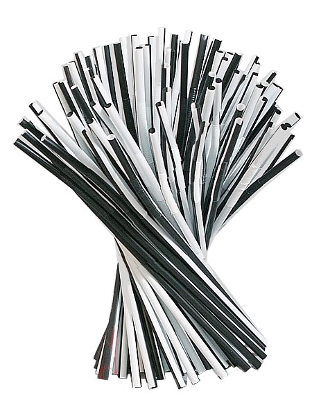 Соломка Артистик 26смх6мм зі згином черно-біла 100шт BS_1