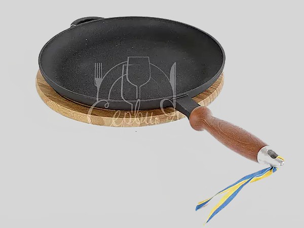 Пательня для млинців д.240мм h25мм з дер.ручкою "Термо"_2