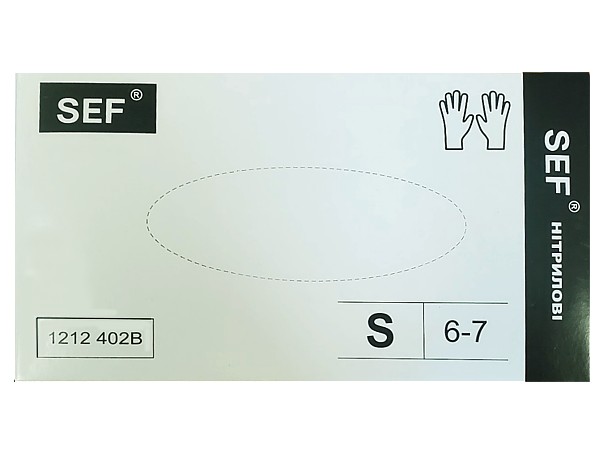 Рукавички нітрілові S(6-7) чорні 100шт SFM 1212402_1