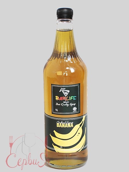 Банан жовтий сироп 1л (ПЛАСТ.БУТ.) Barlife_2