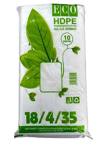 Пакет фасувальний 18х4х35см 10мк HPDE EKO BIO ЛР_1
