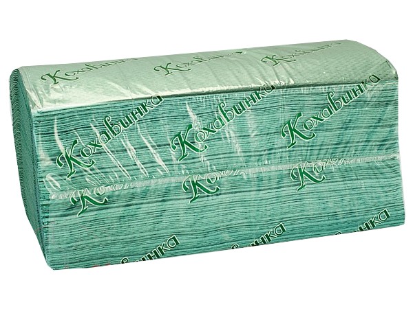 Рушник 1шар V складення зелений 200шт Кохавинка_1