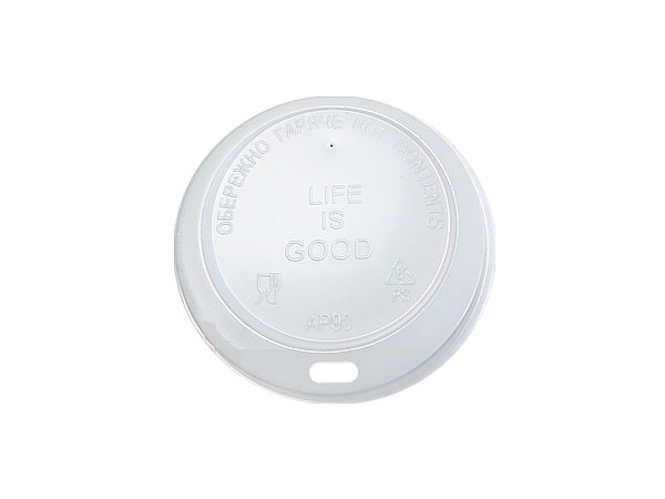 Кришка АР-90 біла ЛОГО для паперового стакана 430/440мл 50шт АПХ 124138_1