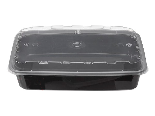 Контейнер РР 207х140х40мм чорний з прозор.кришкою 830мл 10шт 015402  1261_1