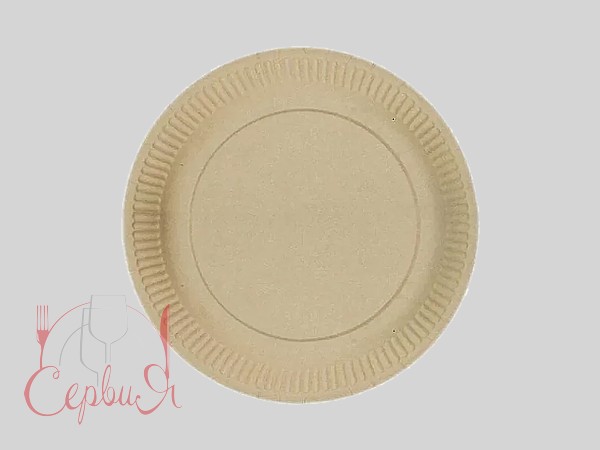Тарілка картон. 180мм крафт кругла 50шт PRO 43116350_2