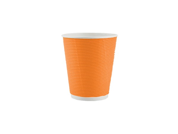 Стакан 180мл паперовий гофра помаранчевий під кришку АР-69 25шт АПХ_1
