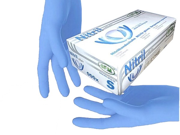 Рукавички нітрілові S сині чутливі 100шт SFM 534682-2_1