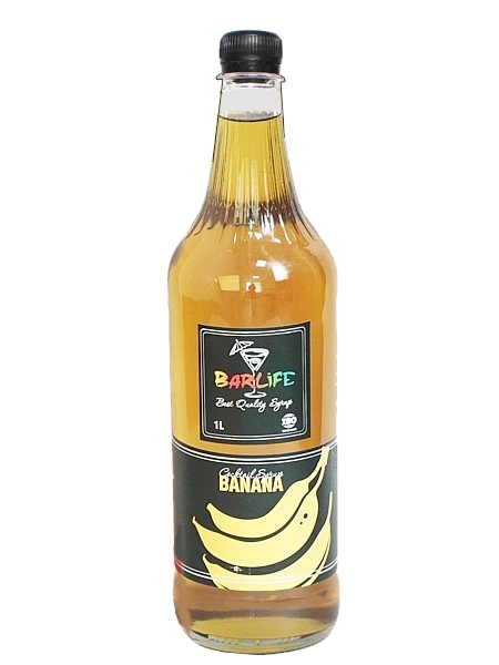 Банан жовтий сироп 1л (ПЛАСТ.БУТ.) Barlife_1